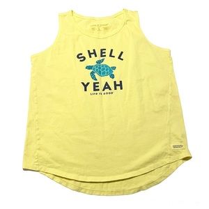 Life is Good Yellow 'Shell Yeah' Sleeveless Tank Top Large